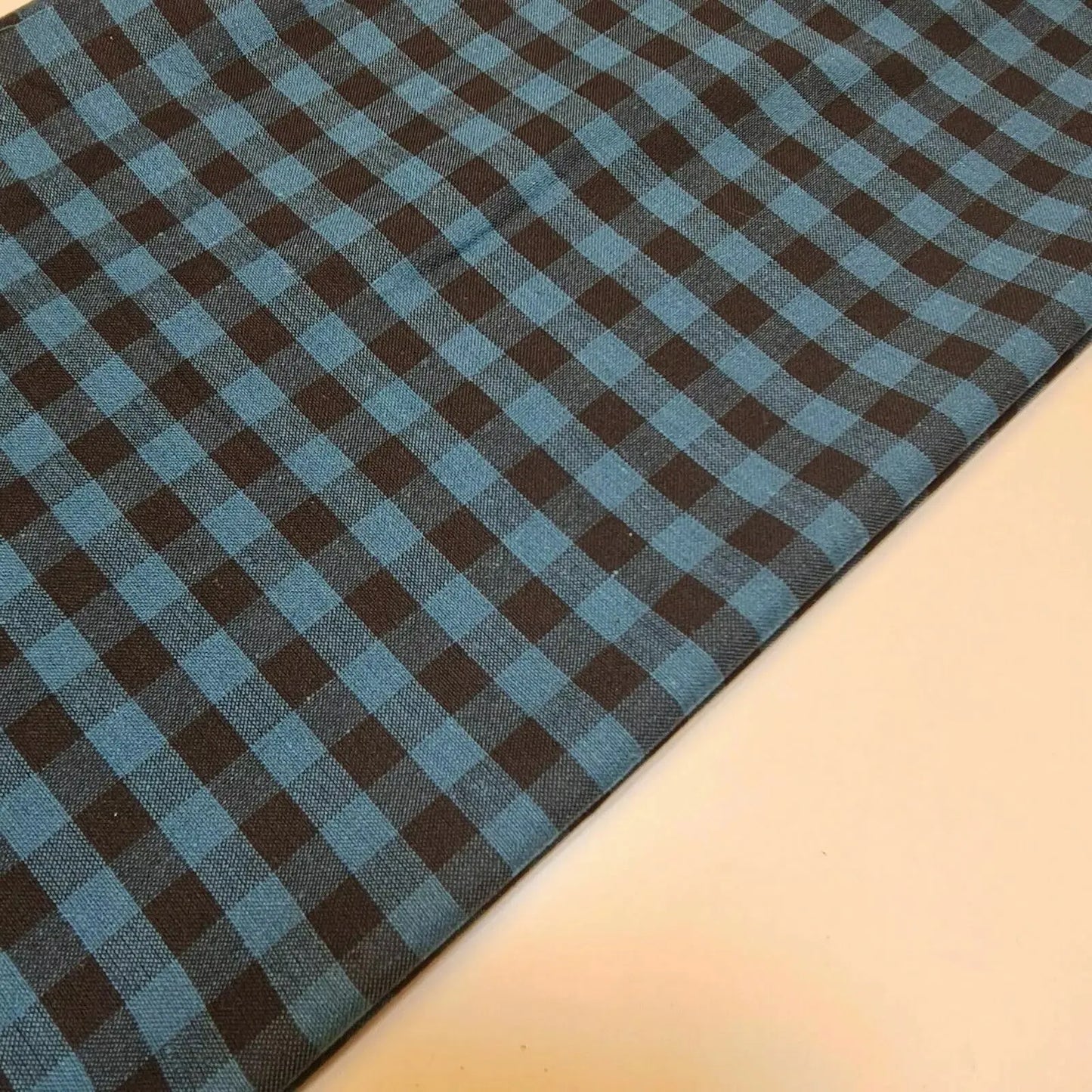 Premium 100% Cotton Gingham Khadi Handloom Fabric | 1/4" Check Soft Linen-Feel Cloth 42" (107cm) Wide – Sold by the Meter