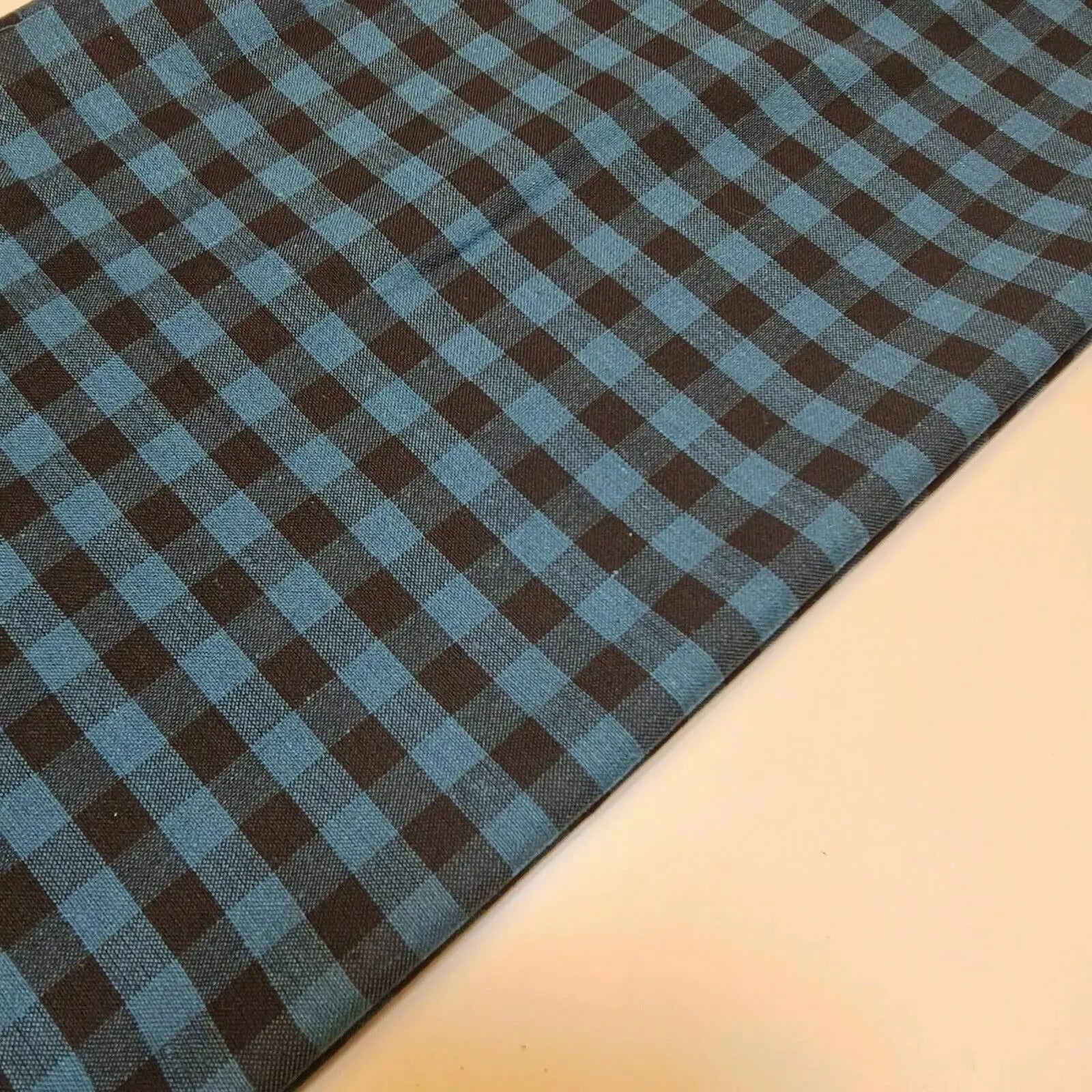 Premium 100% Cotton Gingham Khadi Handloom Fabric | 1/4" Check Soft Linen-Feel Cloth 42" (107cm) Wide – Sold by the Meter