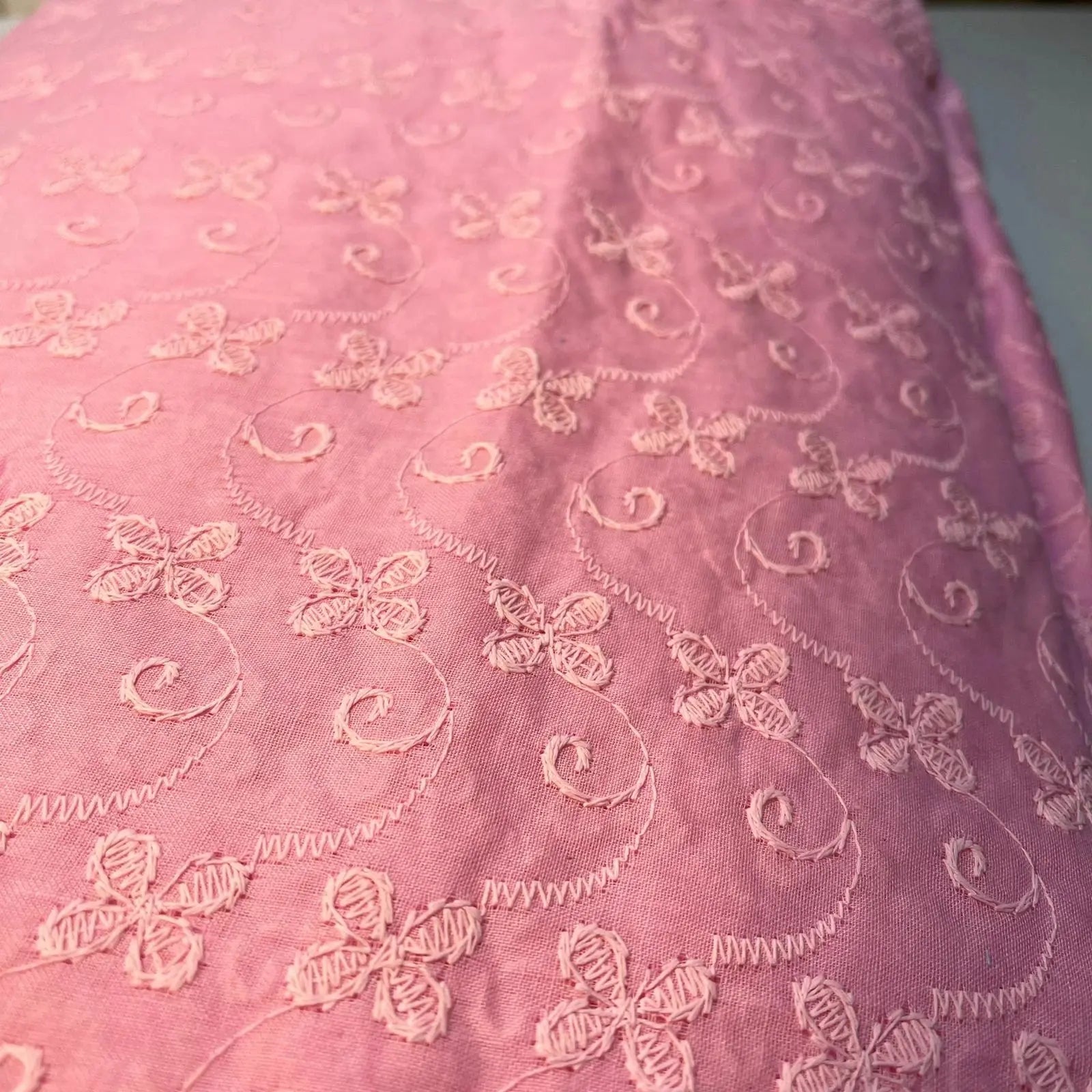 100% Cotton Lawn Broderie Anglaise Schiffli Embroidery Fabric | 44" (112cm) Wide Soft Dressmaking & Craft Material – Sold by the Meter