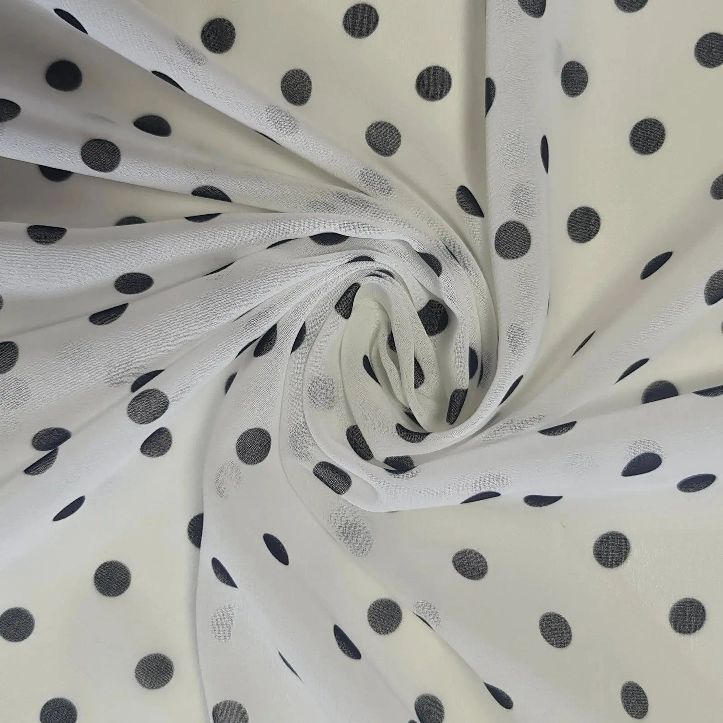 Polka Printed Fabric | 58" (147cm) Wide Georgette, Chiffon & Crepe Dressmaking Material – Sold by the Metre