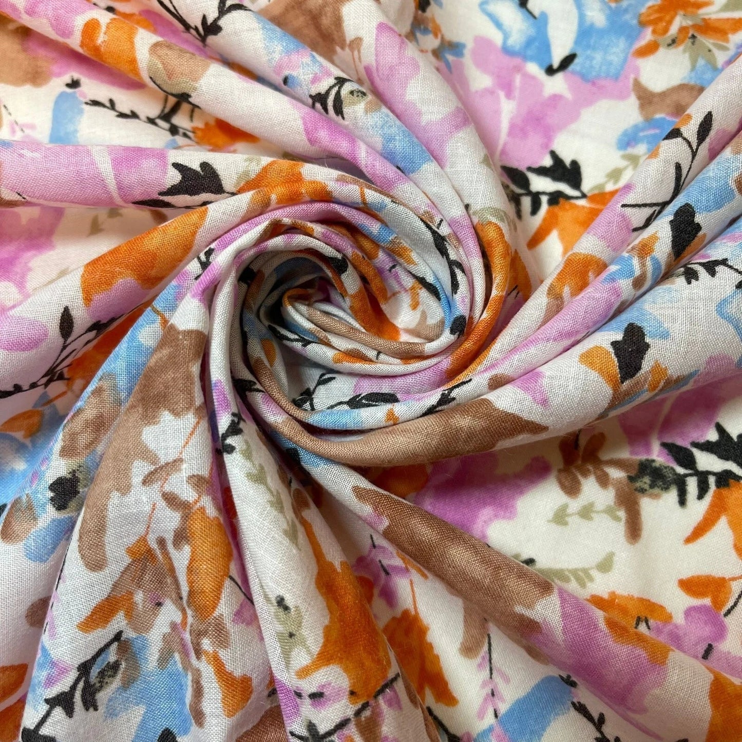 100% Cotton Vintage Floral Japanese Print Fabric | 58" (147cm) Wide Soft Dressmaking, Sarong & Draping Material – Sold by the Metre  Pink Abstract Painting