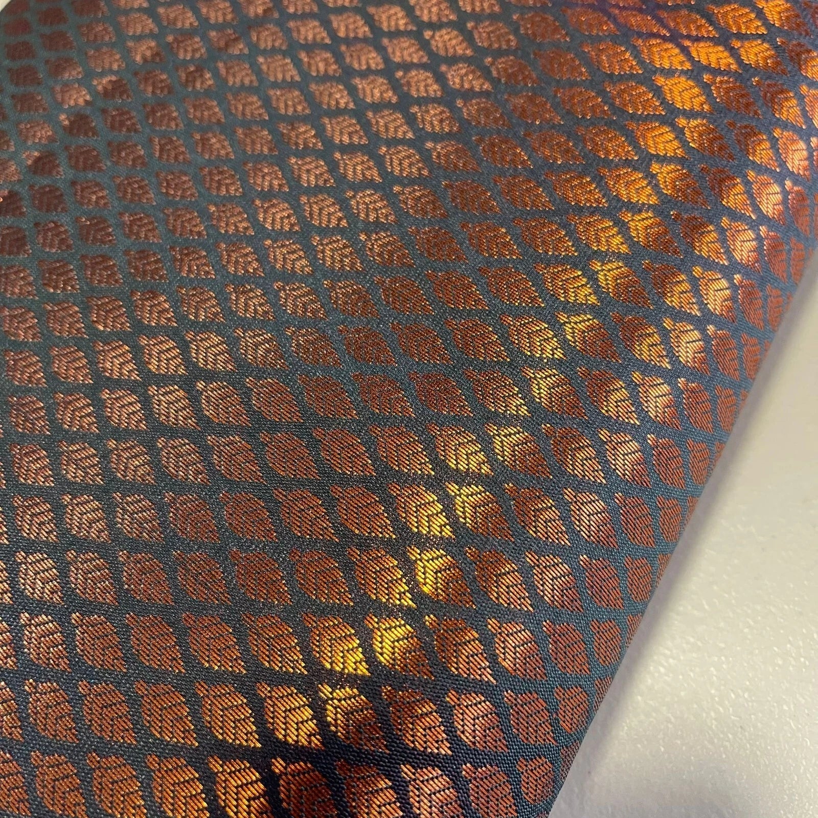 Ditsy Gold Leaf Print Brocade Fabric | 44