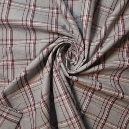 100% Cotton Tartan & Check Plaid Fabric | 58" (147cm) Wide Stripe Dressmaking, Quilting & Craft Material – Sold by the Metre  Silver Maroon Tartan