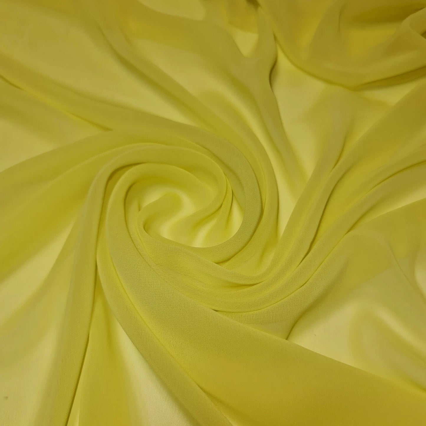 Chiffon Sheer Plain Soft Polyester Fabric – 44" Wide for Wedding, Dress & Craft – 30m Bolt/Roll  Mustard Yellow (S)
