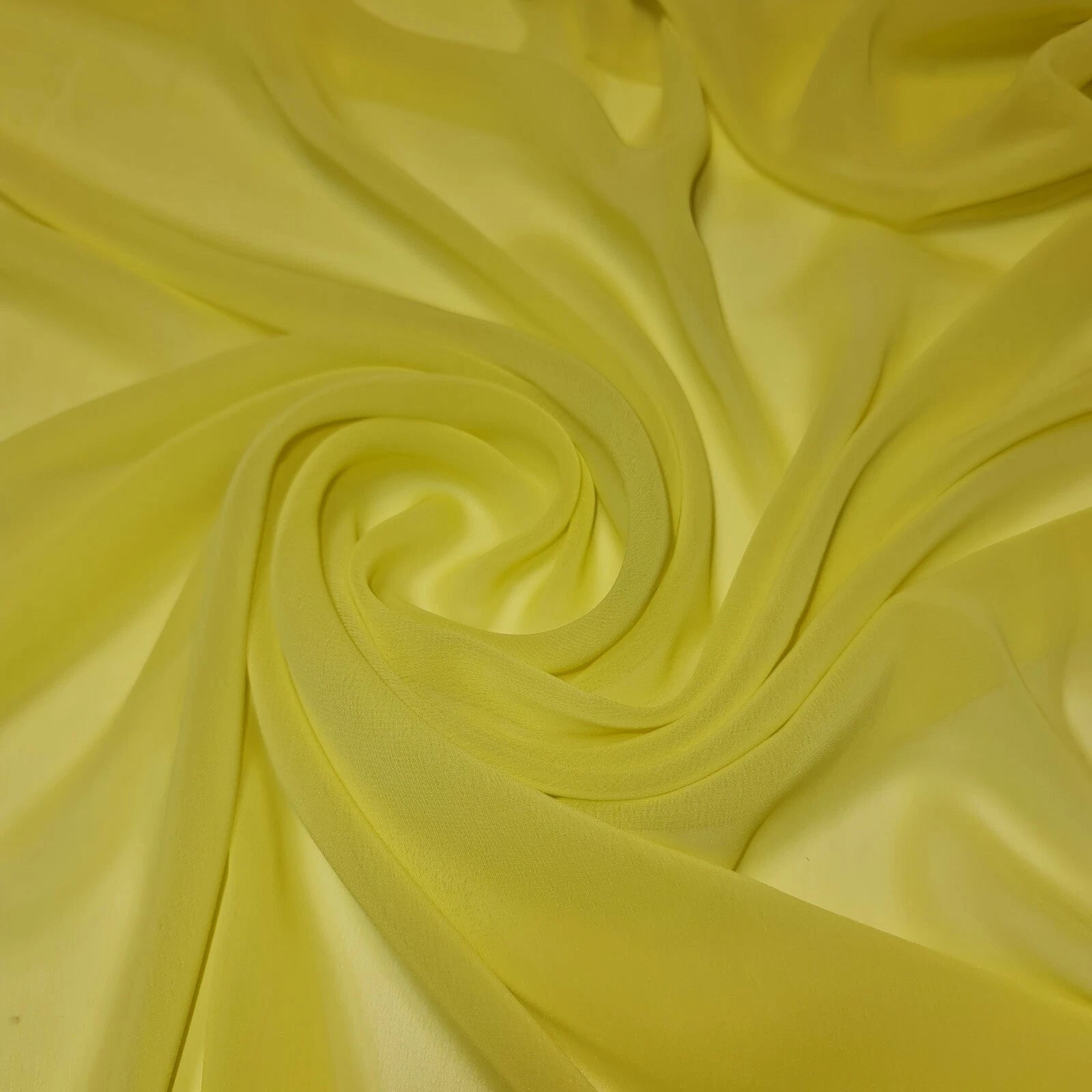 Chiffon Sheer Plain Soft Polyester Fabric – 44" Wide for Wedding, Dress & Craft – 30m Bolt/Roll  Mustard Yellow (S)