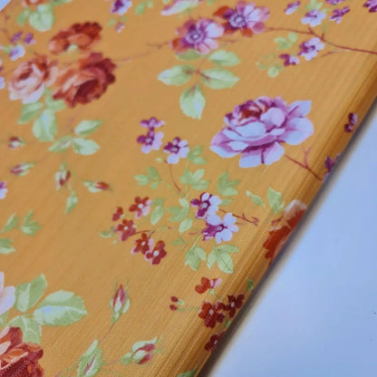 Floral Stripe Ribbed Poly Viscose Stretch Jersey Fabric | 58" (147cm) Wide Dressmaking & Craft Material – Sold by the Meter