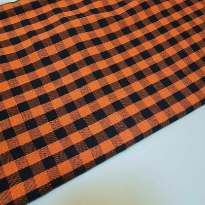 Premium 100% Cotton Gingham Khadi Handloom Fabric | 1/4" Check Soft Linen-Feel Cloth 42" (107cm) Wide – Sold by the Meter