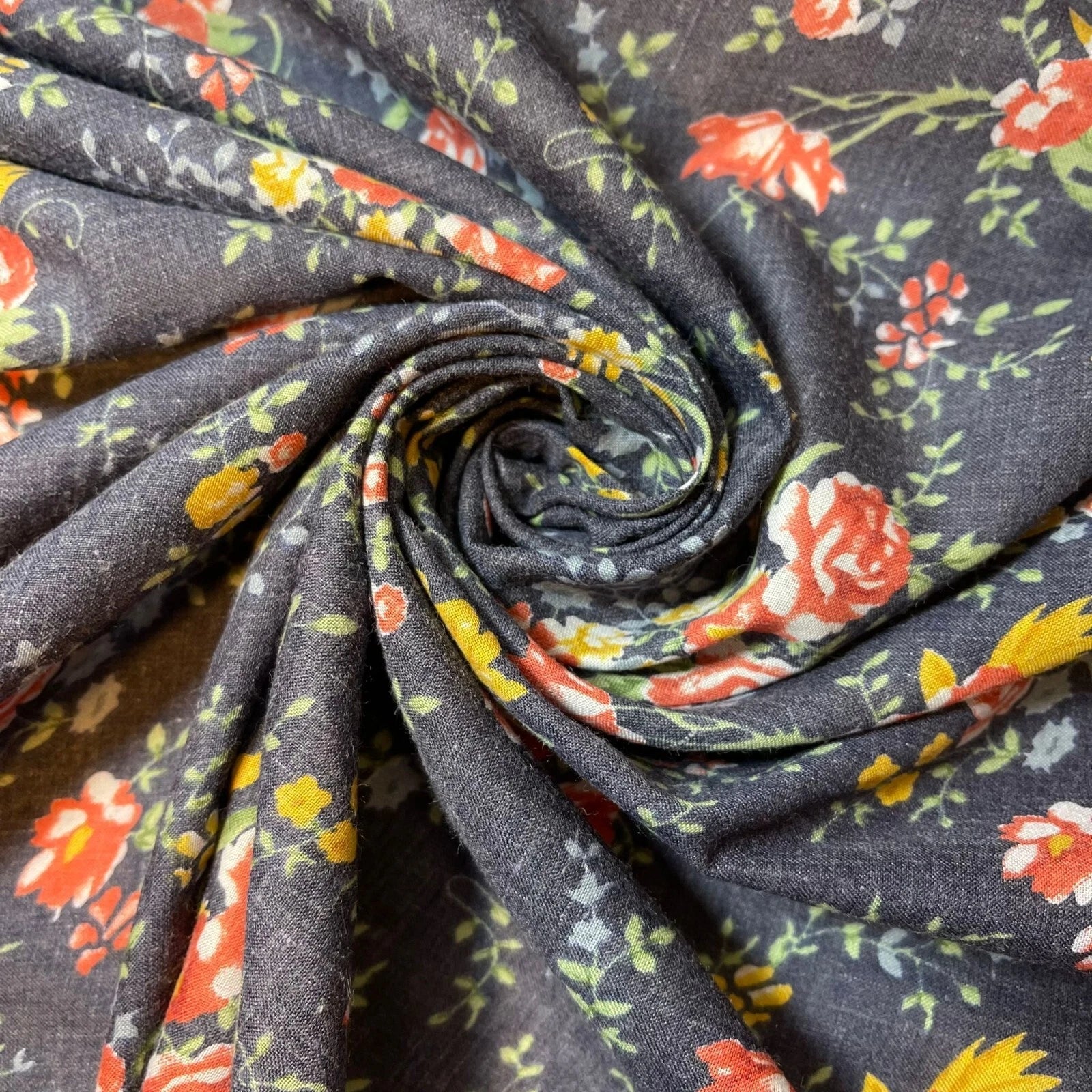 100% Cotton Vintage Floral Japanese Print Fabric | 58