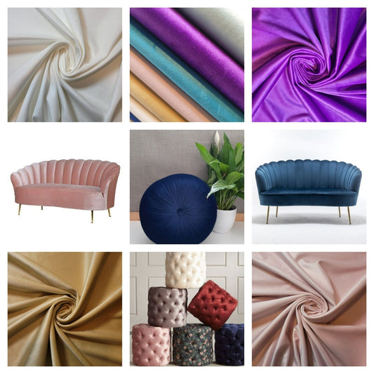 Plush Plain Velvet Fabric – 58" Wide for Cushions, Curtains & Upholstery by the Meter