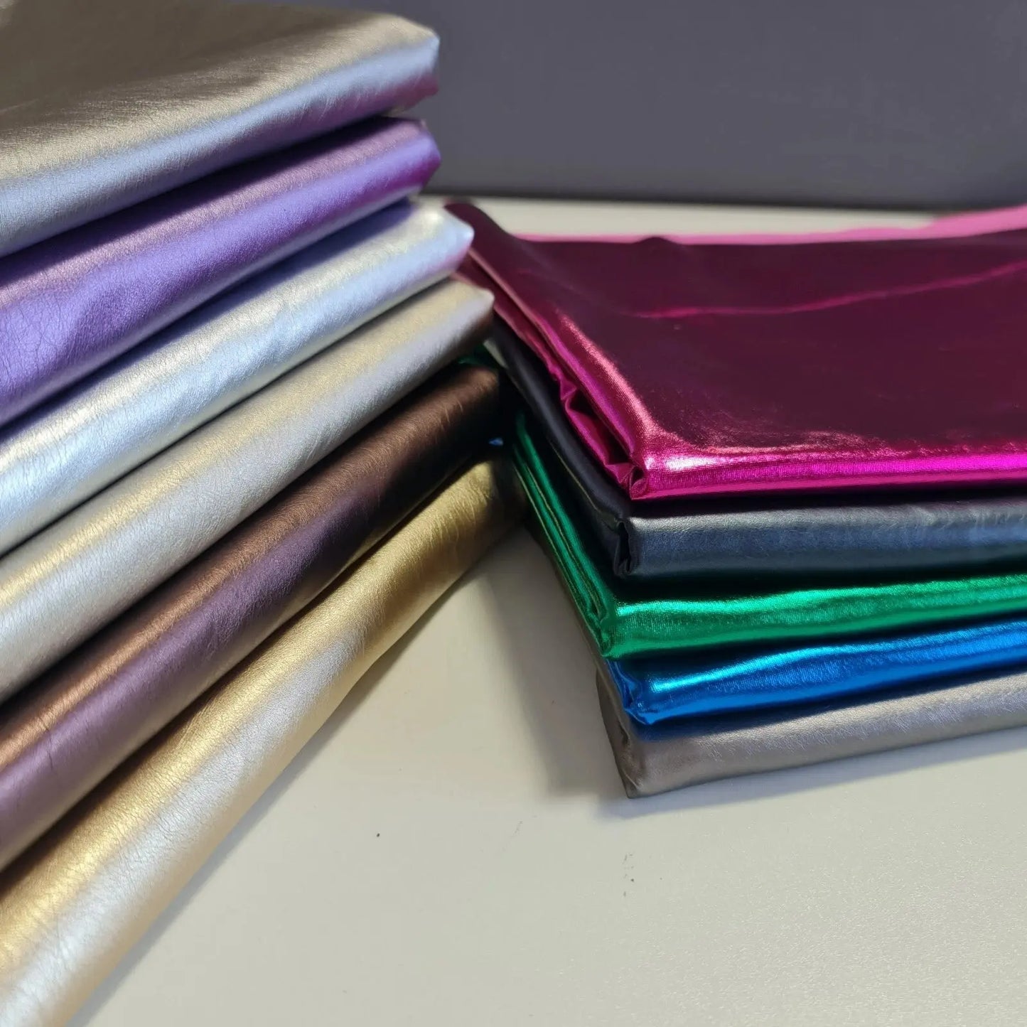 Plain Leather Look PVC Spandex Fabric | 58" (147cm) Wide Stretch Faux Latex Material for Dresses & Crafts – Sold by the Metre