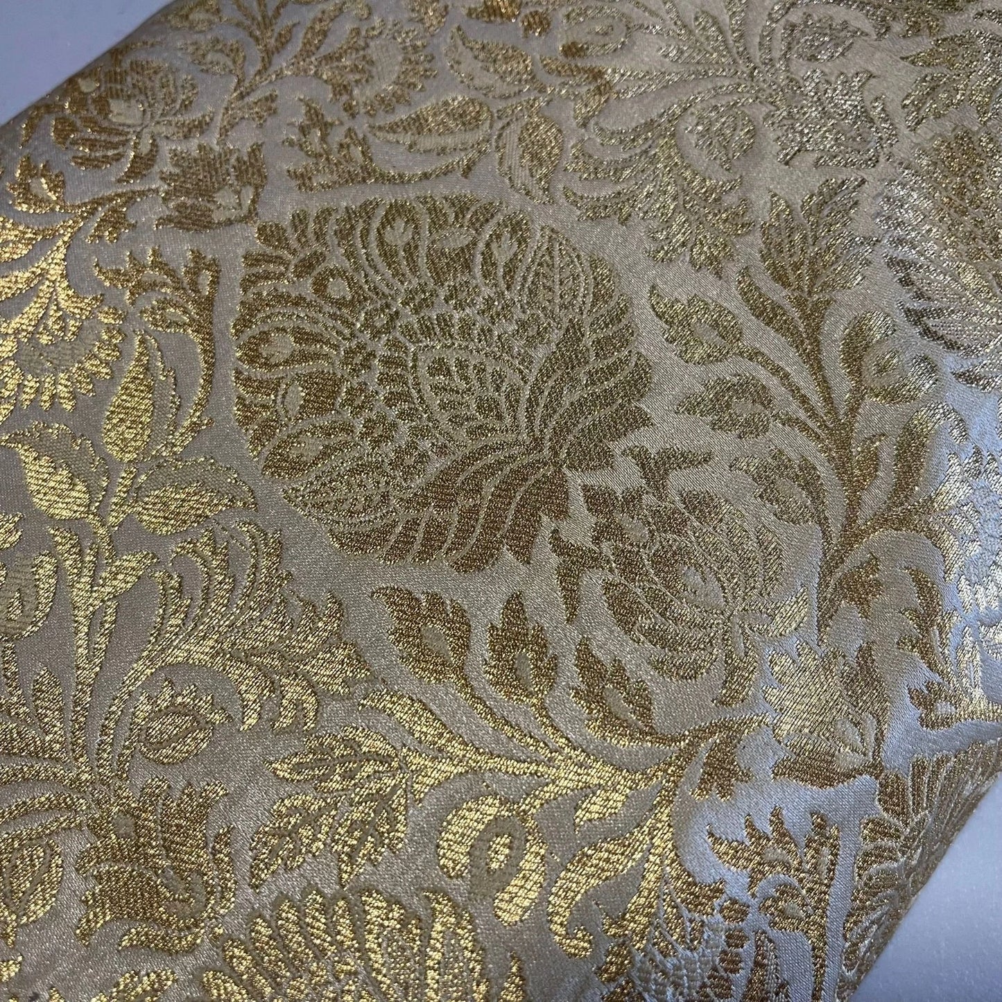 Damask Metallic Brocade Floral Fabric – 112cm (44") Wide – Dress, Craft & Costume Material – Sold by the Meter - Textile Station