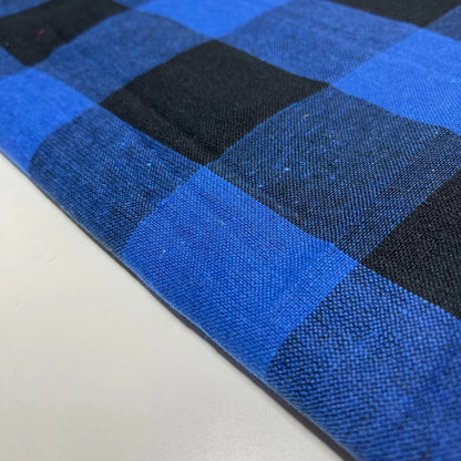 Premium 100% Cotton Gingham Khadi Handloom Fabric | 2" Check Soft Linen-Feel Cloth 42" (107cm) Wide – Sold by the Meter