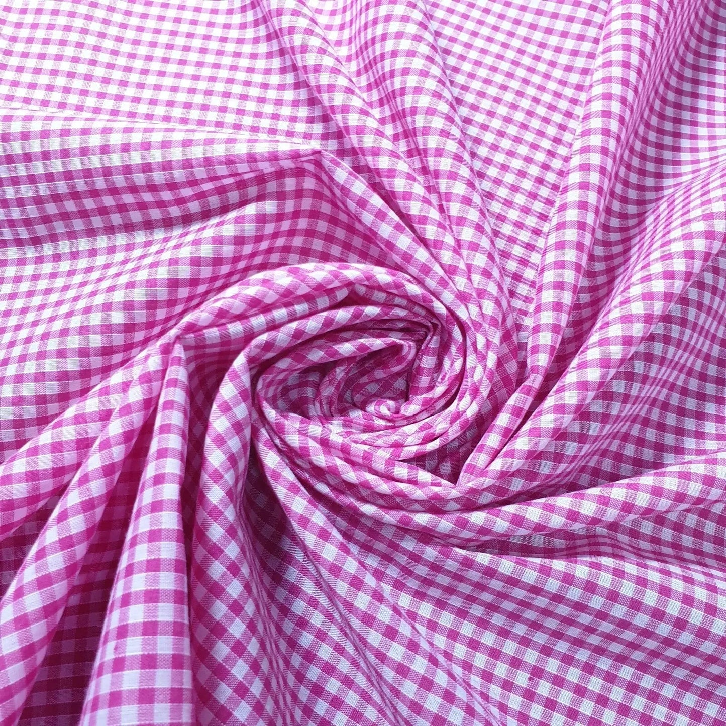 Polycotton Gingham Check Fabric – 1/8", 1/4" & 1" Checks 44" (112cm) Wide Dressmaking & Uniform Fabric by the Metre
