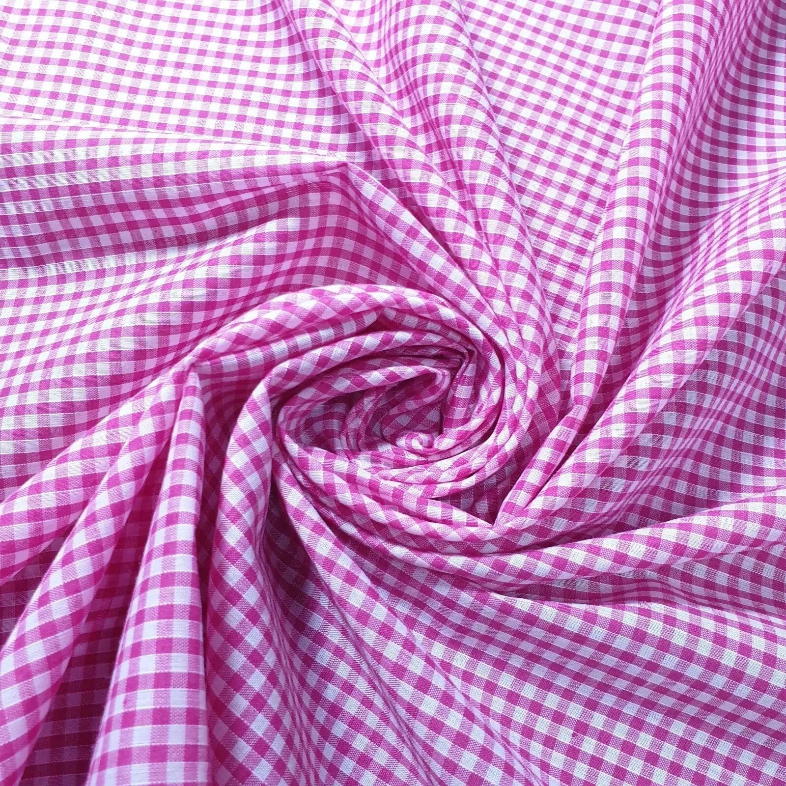 Polycotton Gingham Check Fabric – 1/8", 1/4" & 1" Checks 44" (112cm) Wide Dressmaking & Uniform Fabric by the Metre