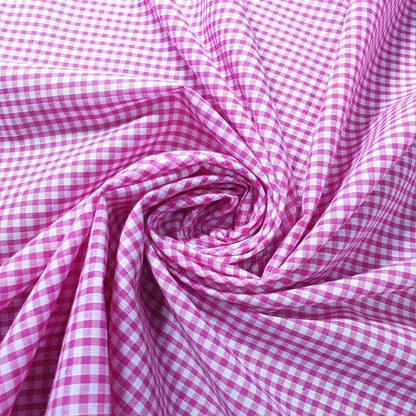 Polycotton Gingham Check Fabric – 1/8", 1/4" & 1" Checks 44" (112cm) Wide Dressmaking & Uniform Fabric by the Metre