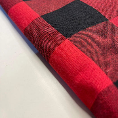 Premium 100% Cotton Gingham Khadi Handloom Fabric | 2" Check Soft Linen-Feel Cloth 42" (107cm) Wide – Sold by the Meter