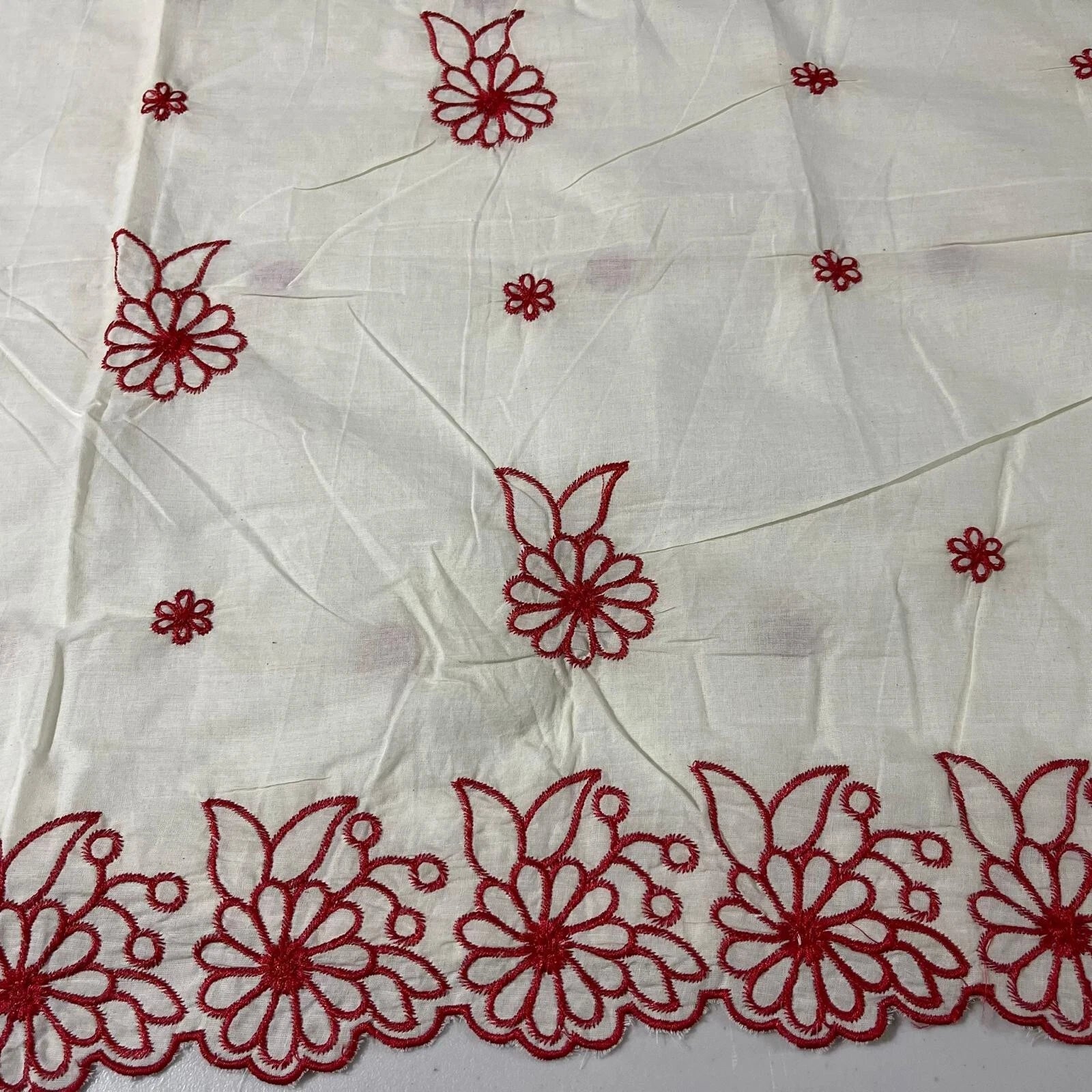Raw Cotton Floral Embroidery Fabric with Golden Zari | 44