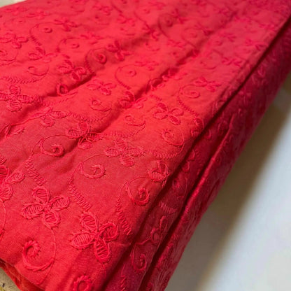 100% Cotton Lawn Broderie Anglaise Schiffli Embroidery Fabric | 44" (112cm) Wide Soft Dressmaking & Craft Material – Sold by the Meter