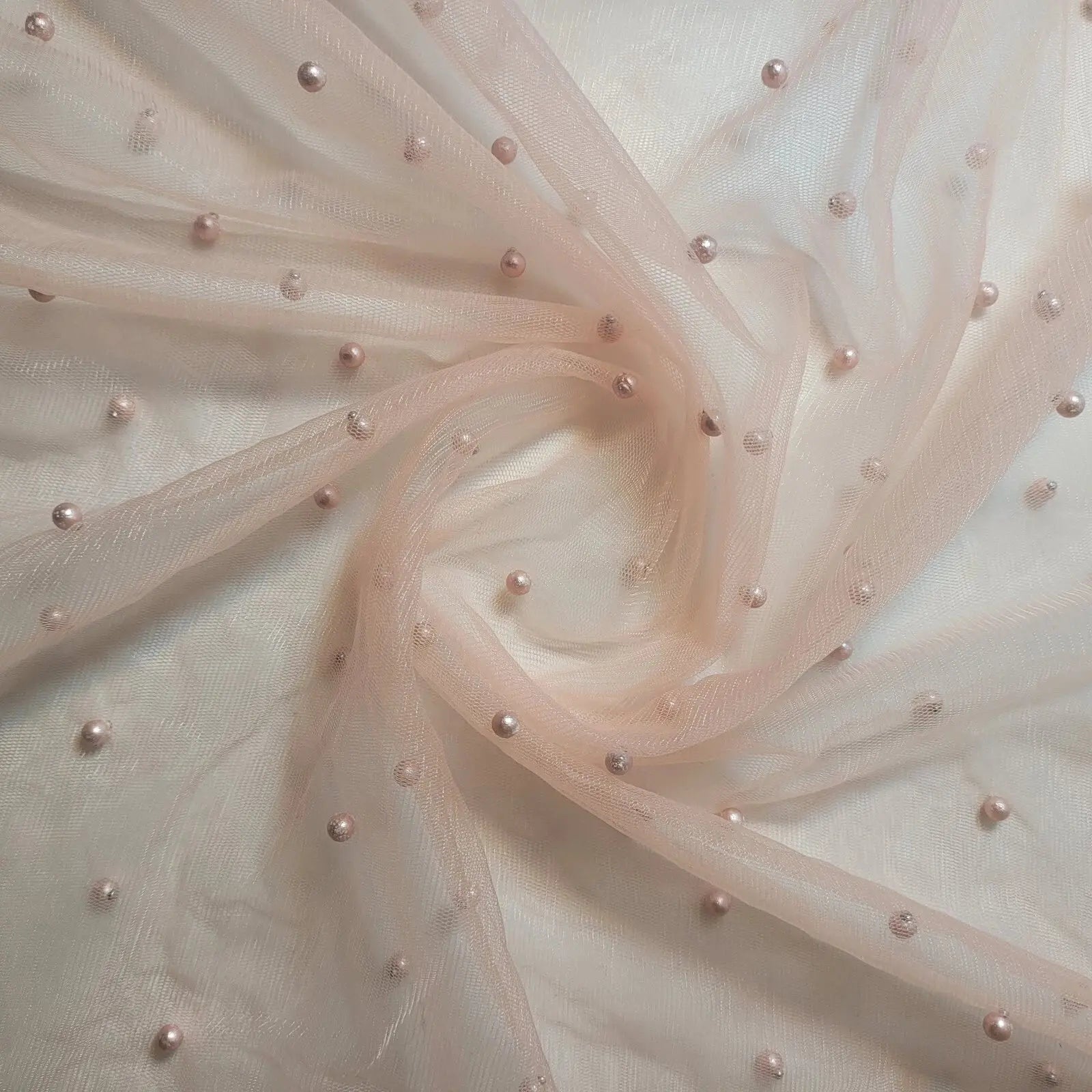 Tulle Beaded Pearl Lace Net Fabric | 58