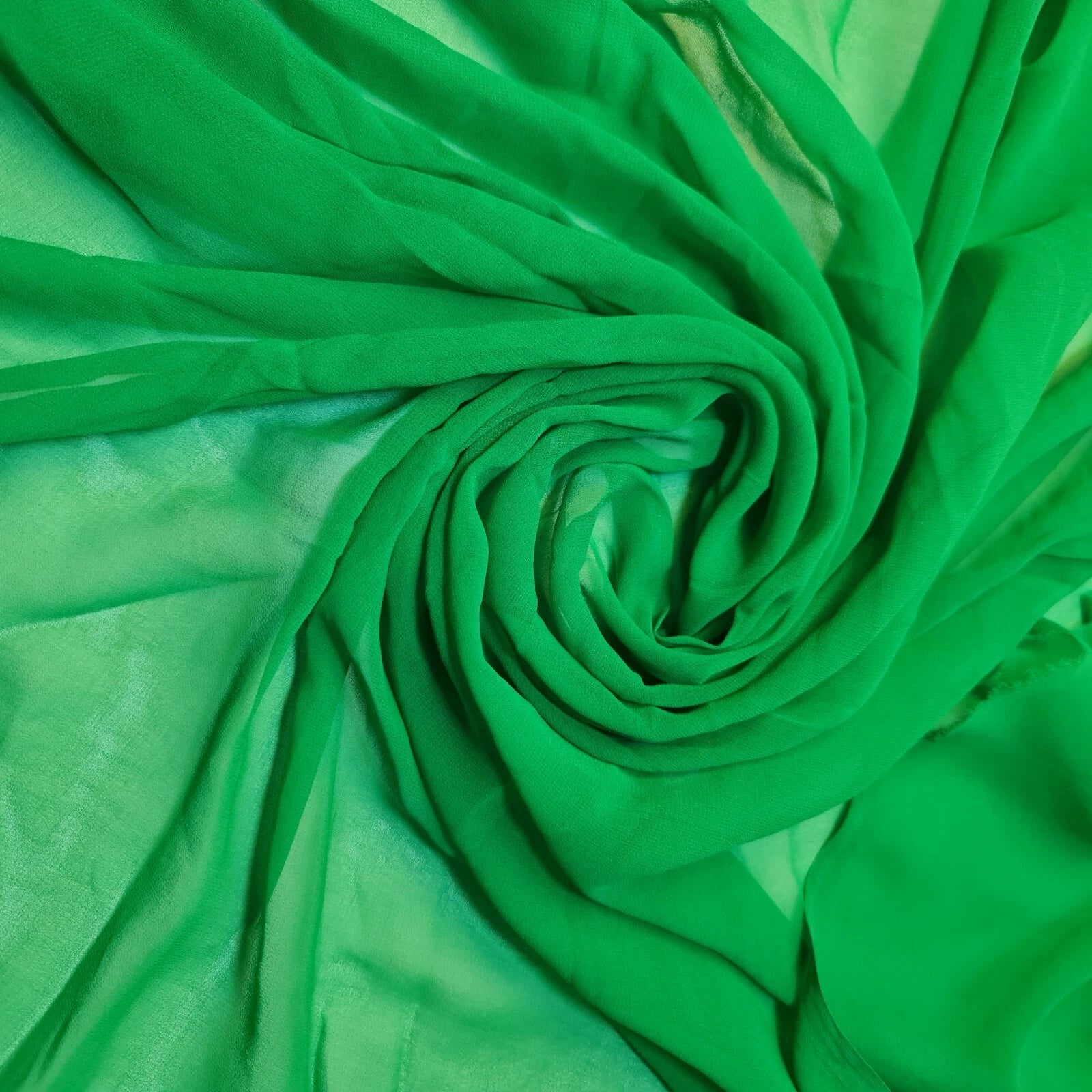 Chiffon Sheer Plain Soft Polyester Fabric – 44" Wide for Wedding, Dress & Craft – 30m Bolt/Roll  Emerald Green (S)