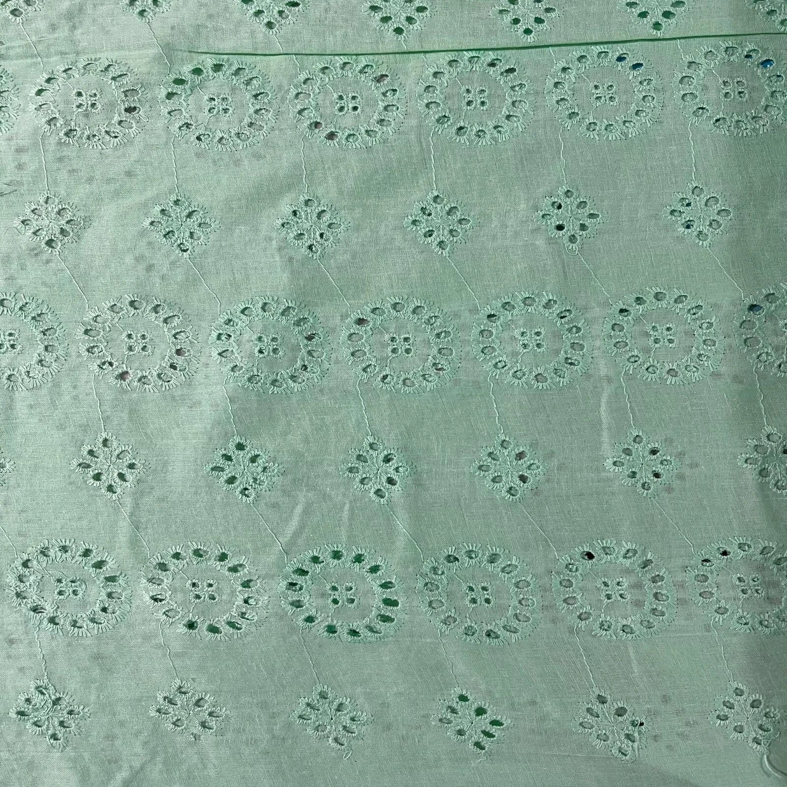 Cotton Floral Embroidery Fabric | Broderie Anglaise Lace 44" (112cm) Wide Dressmaking & Craft Material – Sold by the Metre  Mint