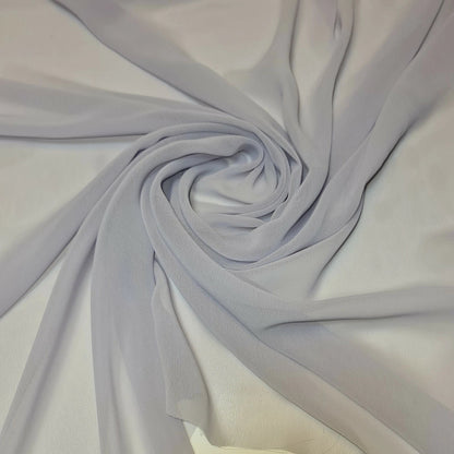 Chiffon Sheer Plain Soft Polyester Fabric – 44" Wide for Wedding, Dress & Craft – 30m Bolt/Roll  Space Grey (S)