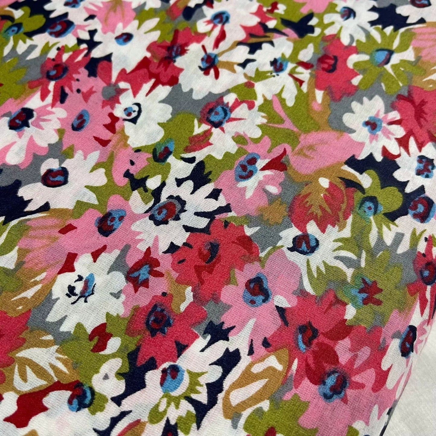 Floral Cotton Poplin & Cotton Drill Fabric | Rose & Hubble Ditsy & Printed Designs 58" (147cm) Wide – Dressmaking, Craft & Quilting Material – Sold by the Meter