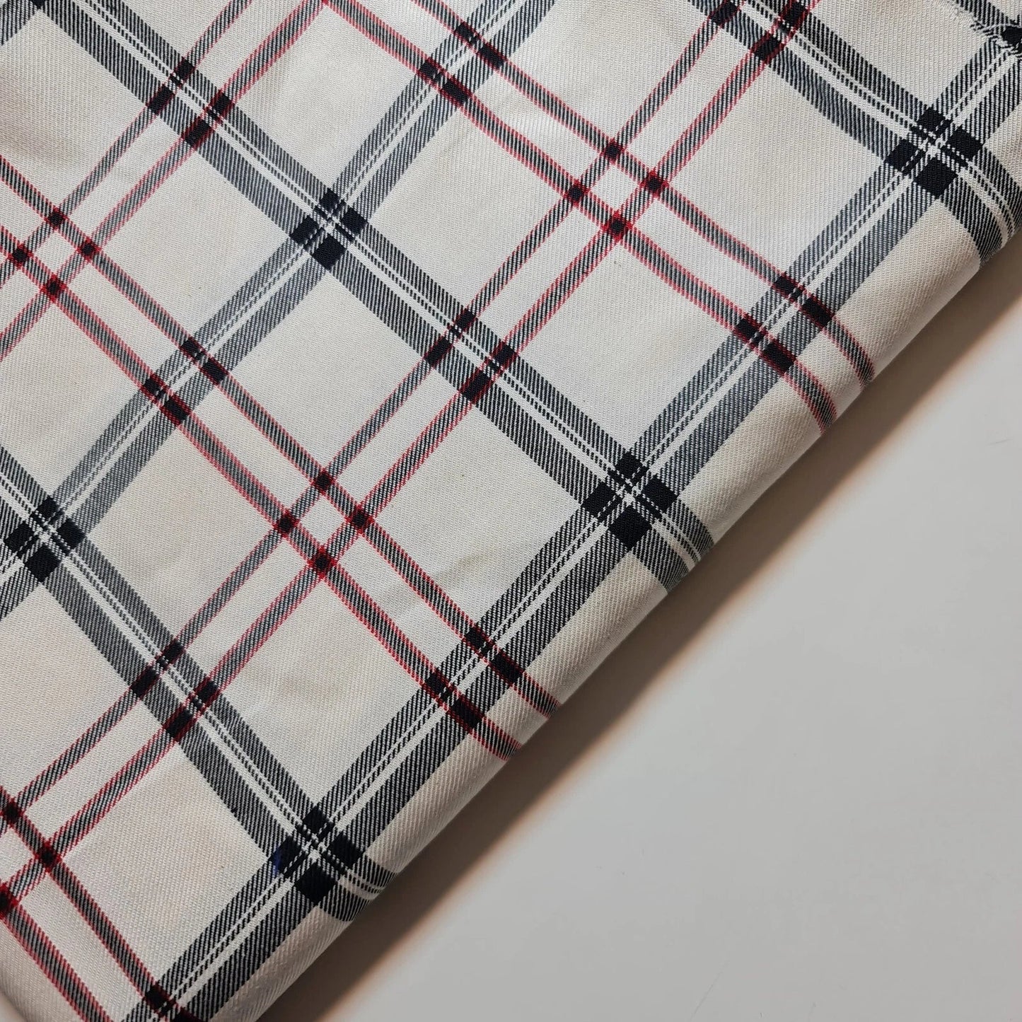100% Cotton Tartan & Check Plaid Fabric | 58" (147cm) Wide Stripe Dressmaking, Quilting & Craft Material – Sold by the Metre  Cream Tartan #2