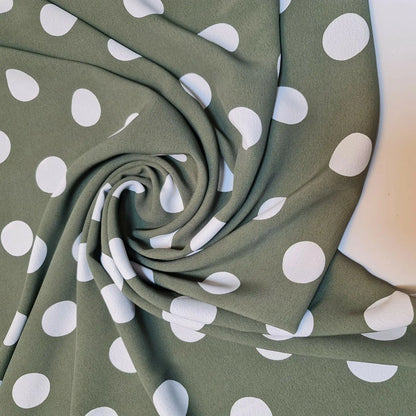 Polka Printed Fabric | 58" (147cm) Wide Georgette, Chiffon & Crepe Dressmaking Material – Sold by the Metre