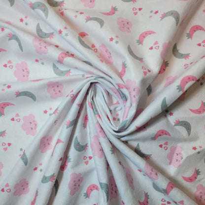 100% Cotton Brushed Flannel Winceyette Fabric | 44" (112cm) Wide Printed Quilting, Sewing & Craft Material – Sold by the Meter