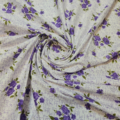 100% Cotton Printed Fabric | Leopard, Ditsy, Vintage, Polka & Rose Floral Designs – 44" (112cm) Wide Soft Dressmaking & Craft Material – Sold by the Metre  Lavender Rose Dot Garden