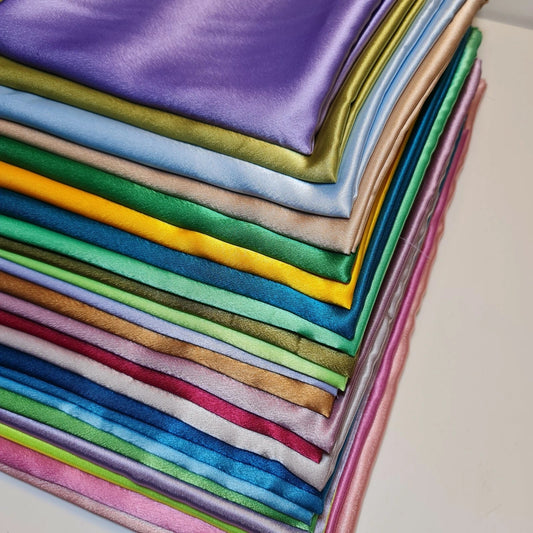 Plain Silky Satin Crepe Back Fabric | 58" (147cm) Wide | 50+ Colours | Dressmaking, Wedding & Craft Material – Sold by the Metre