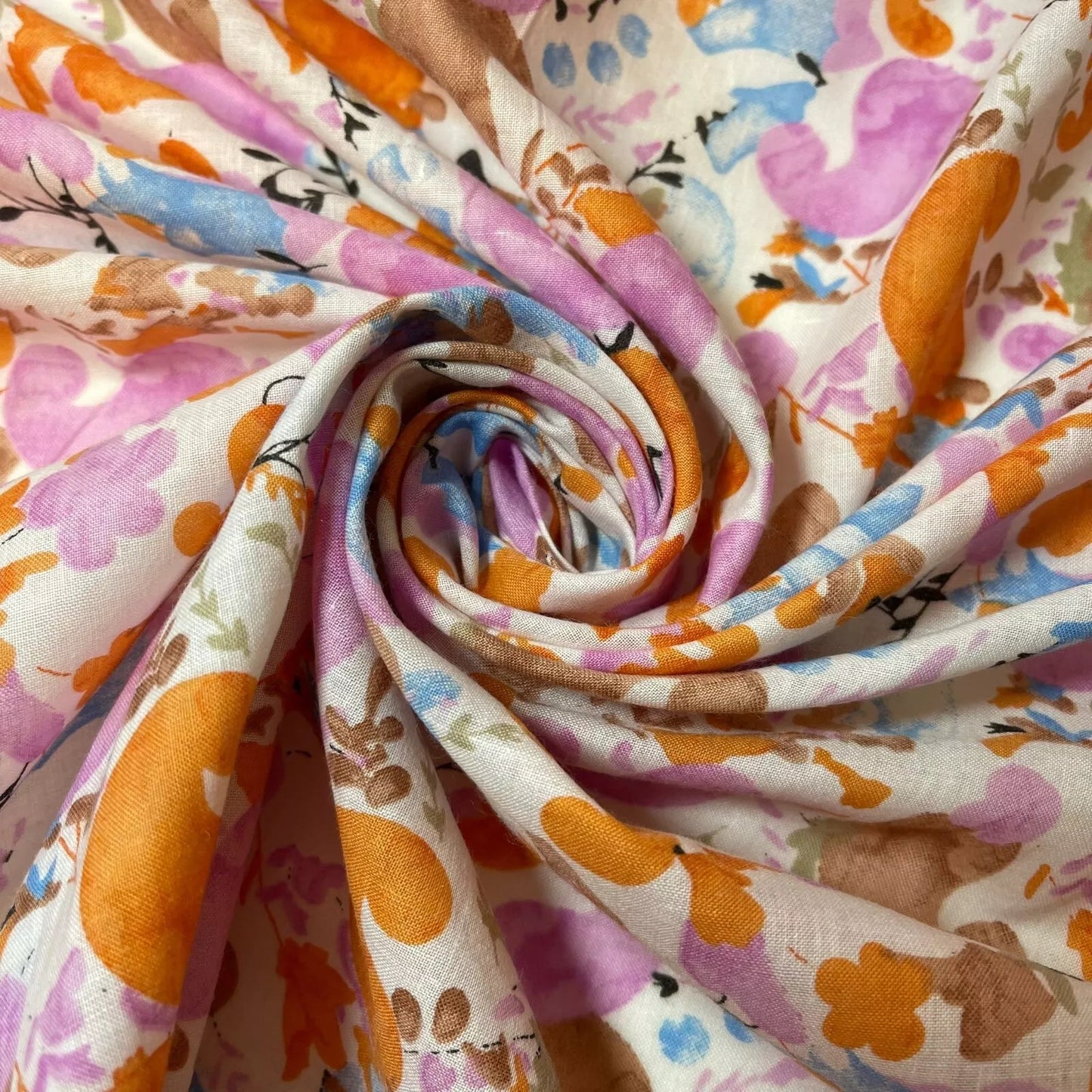 100% Cotton Vintage Floral Japanese Print Fabric | 58" (147cm) Wide Soft Dressmaking, Sarong & Draping Material – Sold by the Metre  Ivory Pink Paisley