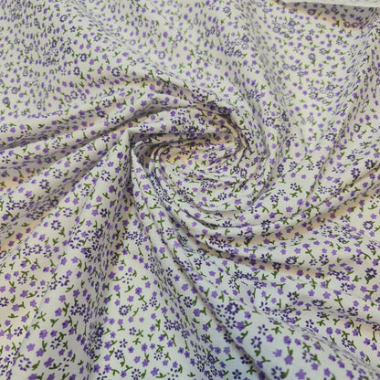 100% Cotton Printed Fabric | Leopard, Ditsy, Vintage, Polka & Rose Floral Designs – 44" (112cm) Wide Soft Dressmaking & Craft Material – Sold by the Metre  Lavender Petal Field