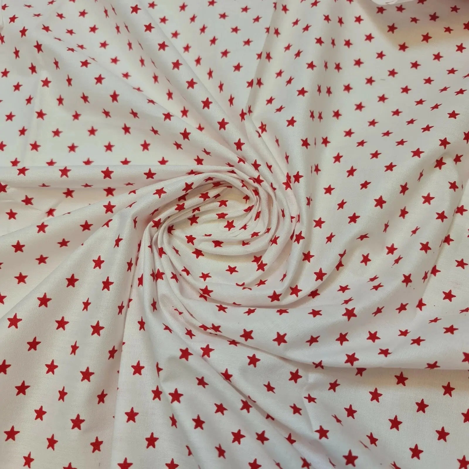 100% Cotton Poplin Star Print Fabric | White Base 44