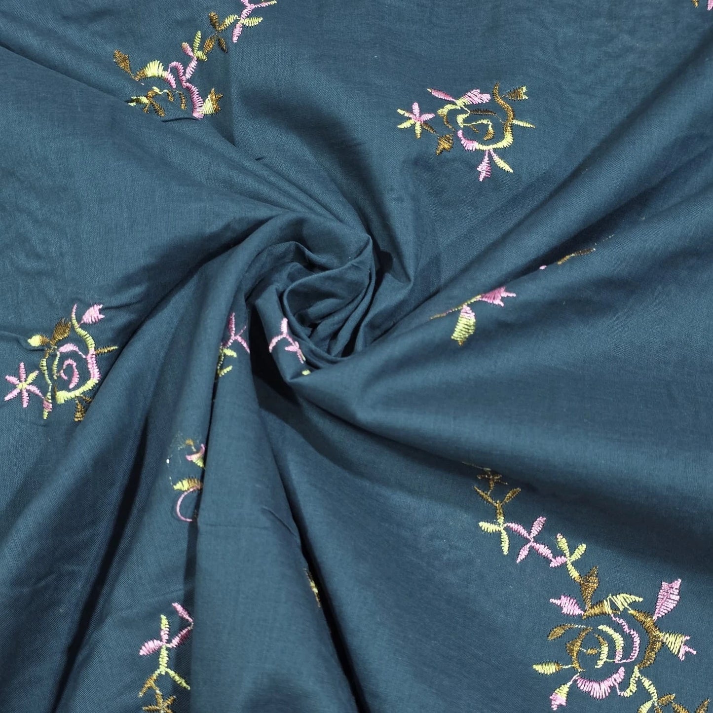Luxury Embroidered Cotton Lawn Fabric Floral Dress Making Craft Material 58" Wide Sold By The Metre