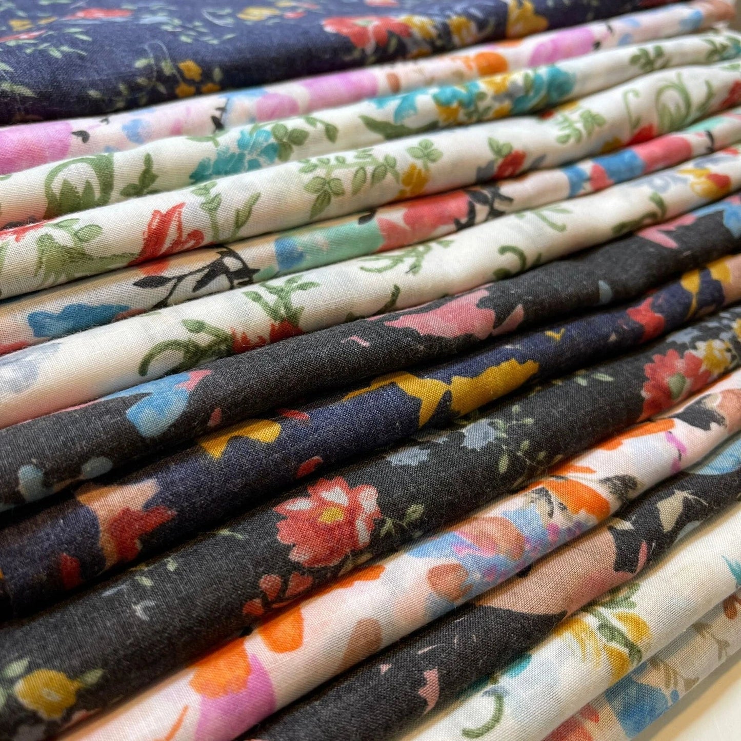 100% Cotton Vintage Floral Japanese Print Fabric | 58" (147cm) Wide Soft Dressmaking, Sarong & Draping Material – Sold by the Metre