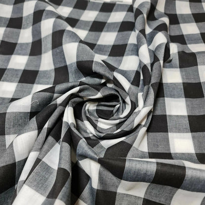 Polycotton Gingham Check Fabric – 1/8", 1/4" & 1" Checks 44" (112cm) Wide Dressmaking & Uniform Fabric by the Metre