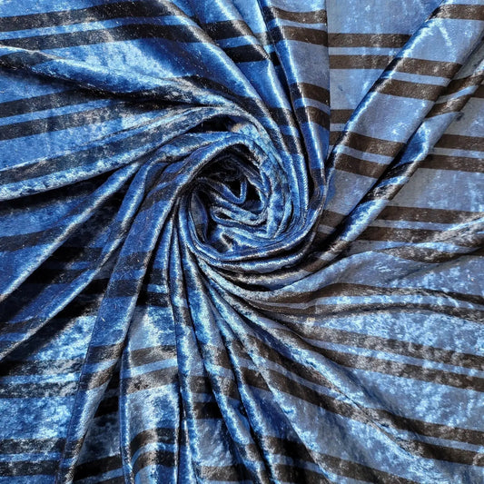 Blue Crushed Velvet Stripe