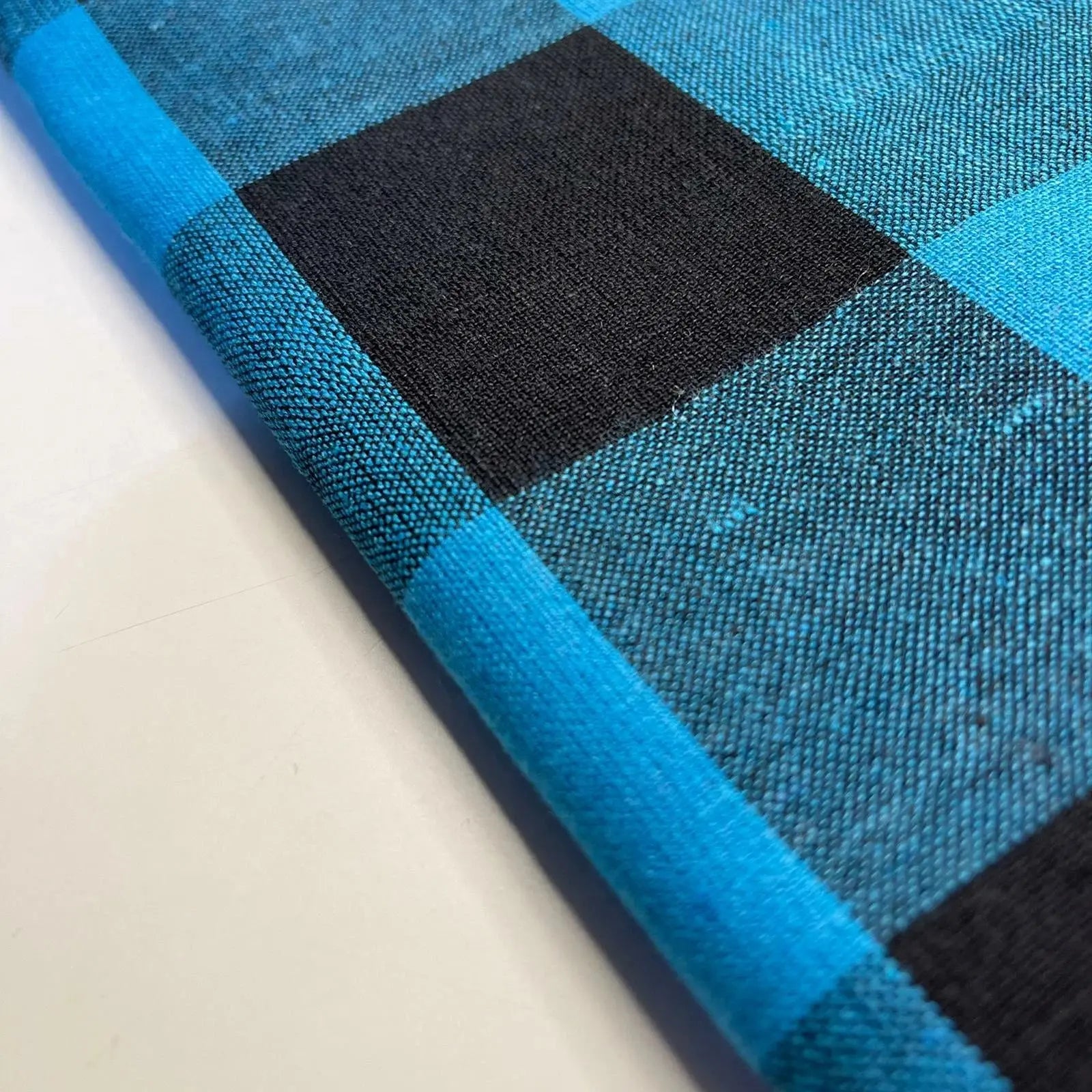 Premium 100% Cotton Gingham Khadi Handloom Fabric | 2" Check Soft Linen-Feel Cloth 42" (107cm) Wide – Sold by the Meter