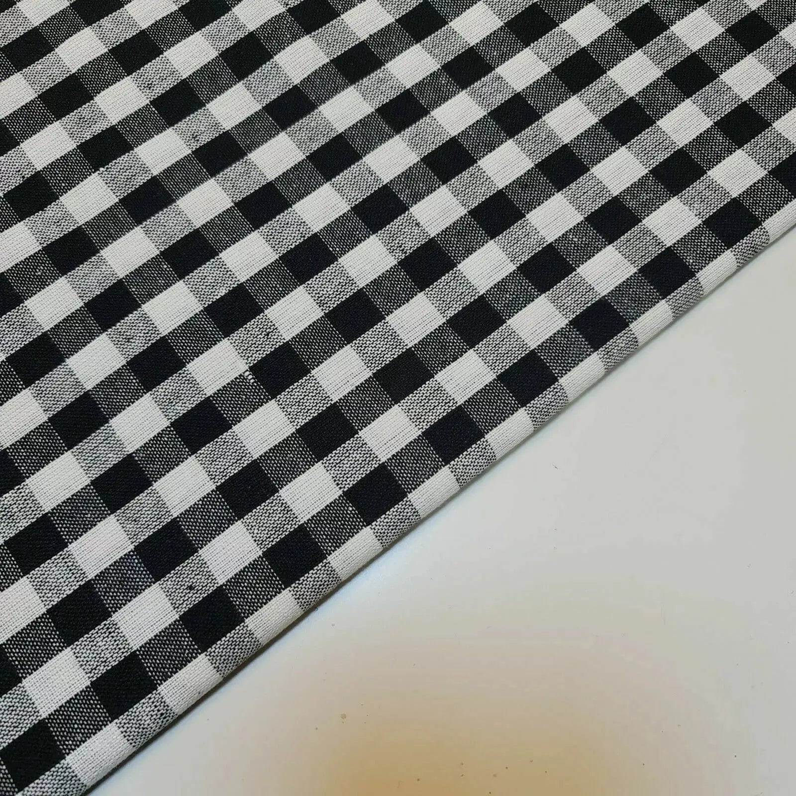 Premium 100% Cotton Gingham Khadi Handloom Fabric | 1/4" Check Soft Linen-Feel Cloth 42" (107cm) Wide – Sold by the Meter