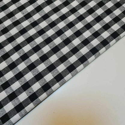 Premium 100% Cotton Gingham Khadi Handloom Fabric | 1/4" Check Soft Linen-Feel Cloth 42" (107cm) Wide – Sold by the Meter