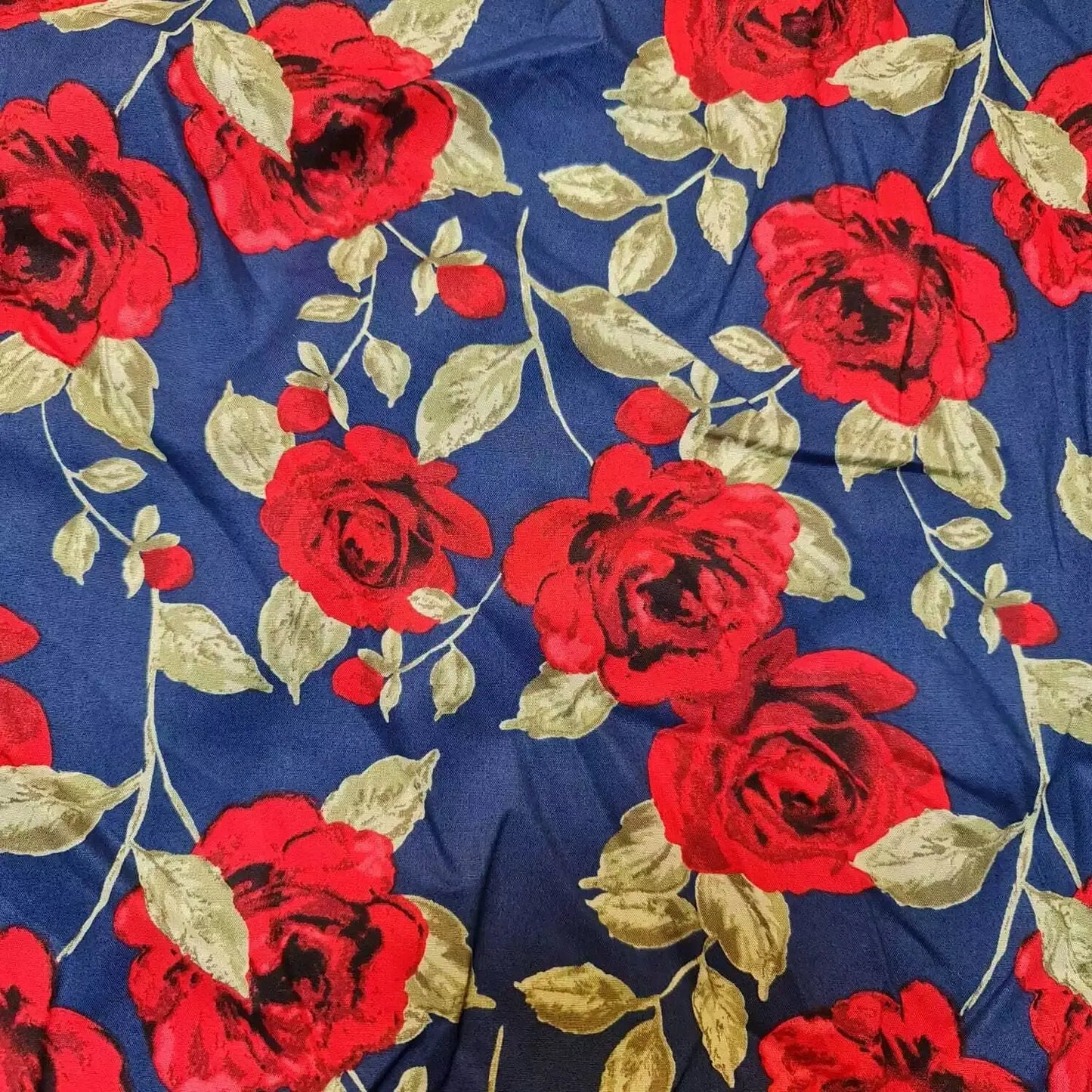 100% Cotton Poplin Rose Print Fabric | 58" (147cm) Wide Soft Dressmaking, Sewing & Craft Material – Sold by the Metre