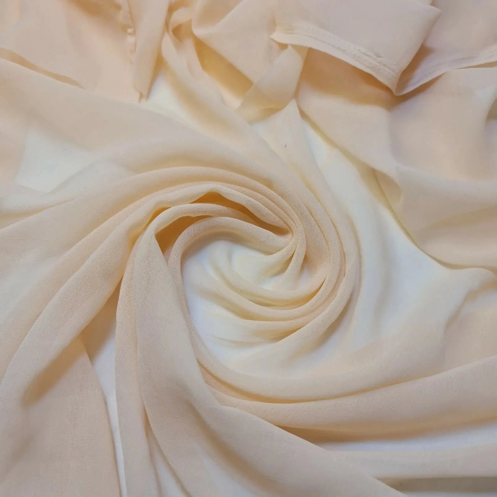 Sheer Poly Crepe Chiffon Fabric | 44" (112cm) Wide Semi-Transparent Lightweight Dress, Draping & Craft Material – Sold by the Metre
