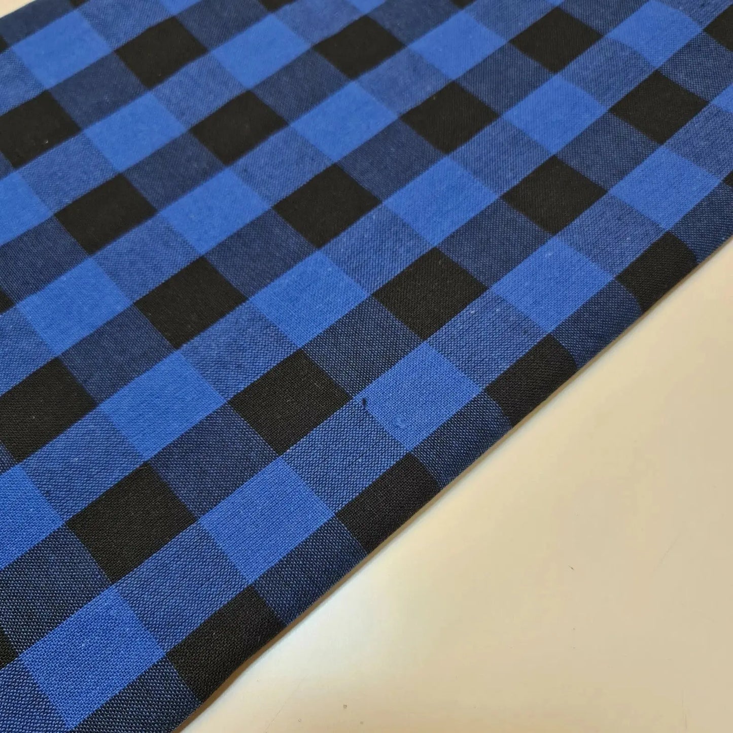 Premium 100% Cotton Gingham Khadi Handloom Fabric | 1" Check Soft Linen-Feel Cloth 42" (107cm) Wide – Sold by the Meter