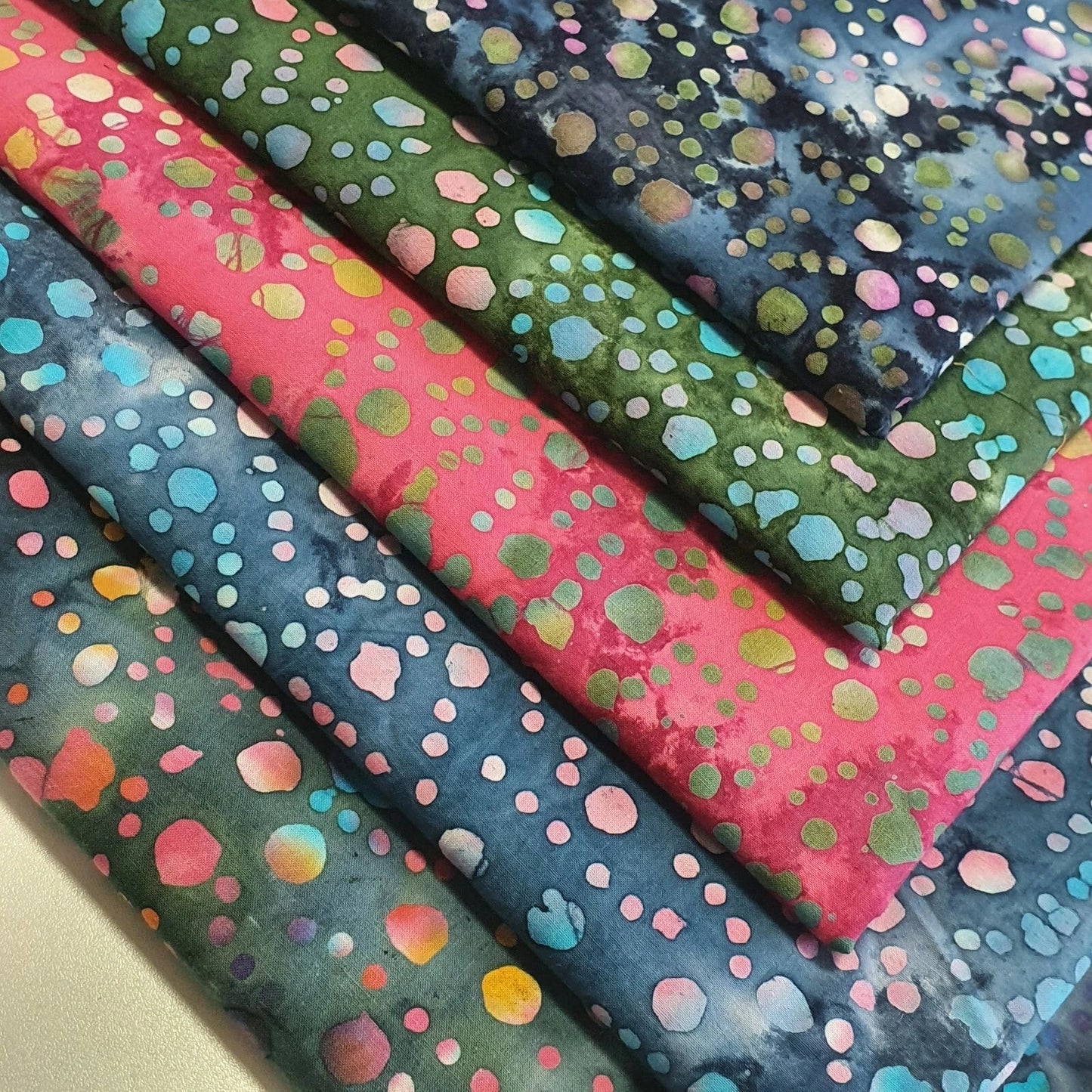 100% Cotton Batik Fabric | Hand-Dyed Multicolour Artisan Print 44" (112cm) Wide Patchwork, Quilting & Craft Material – Sold by the Meter