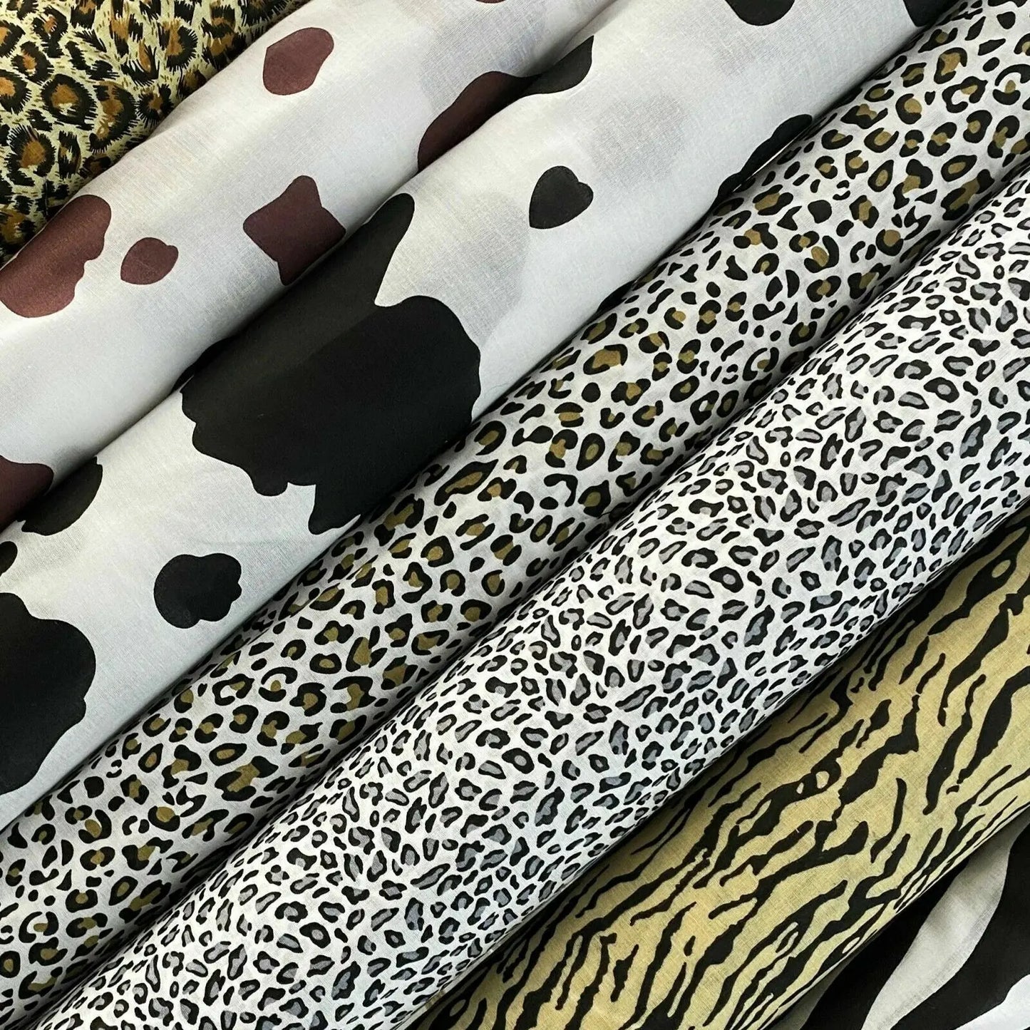 Animal Printed Polycotton Fabric | 44" (112cm) Wide Dressmaking & Craft Material – Sold by the Metre