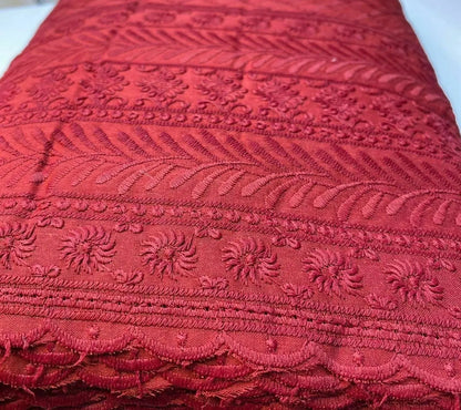 100% Cotton Lawn Broderie Anglaise Schiffli Embroidery Fabric | 44" (112cm) Wide Soft Dressmaking & Craft Material – Sold by the Meter