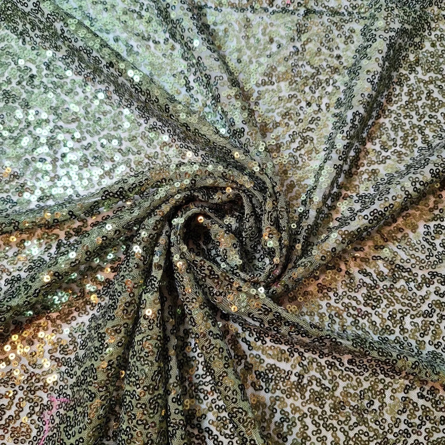 Sequin Fabric | Sparkly Shiny Bling Dress, Craft & Table Drape Material – 58" (147cm) Wide with 50" Embroidered Sequins – Sold by the Metre