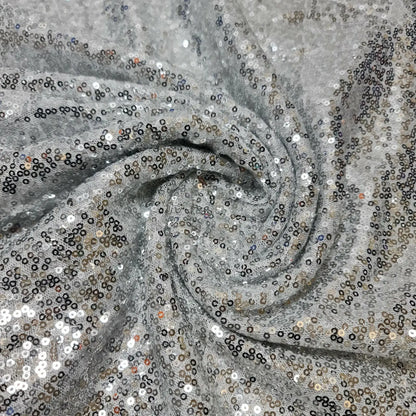 Sequin Fabric | Sparkly Shiny Bling Dress, Craft & Table Drape Material – 58" (147cm) Wide with 50" Embroidered Sequins – Sold by the Metre